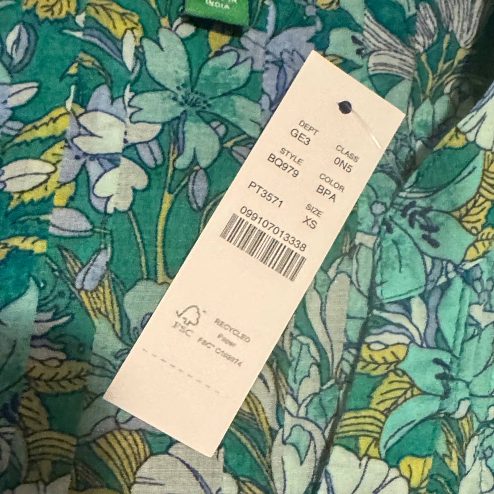 NWT J.Crew Aqua Floral Cotton Dress - Picture 9 of 13